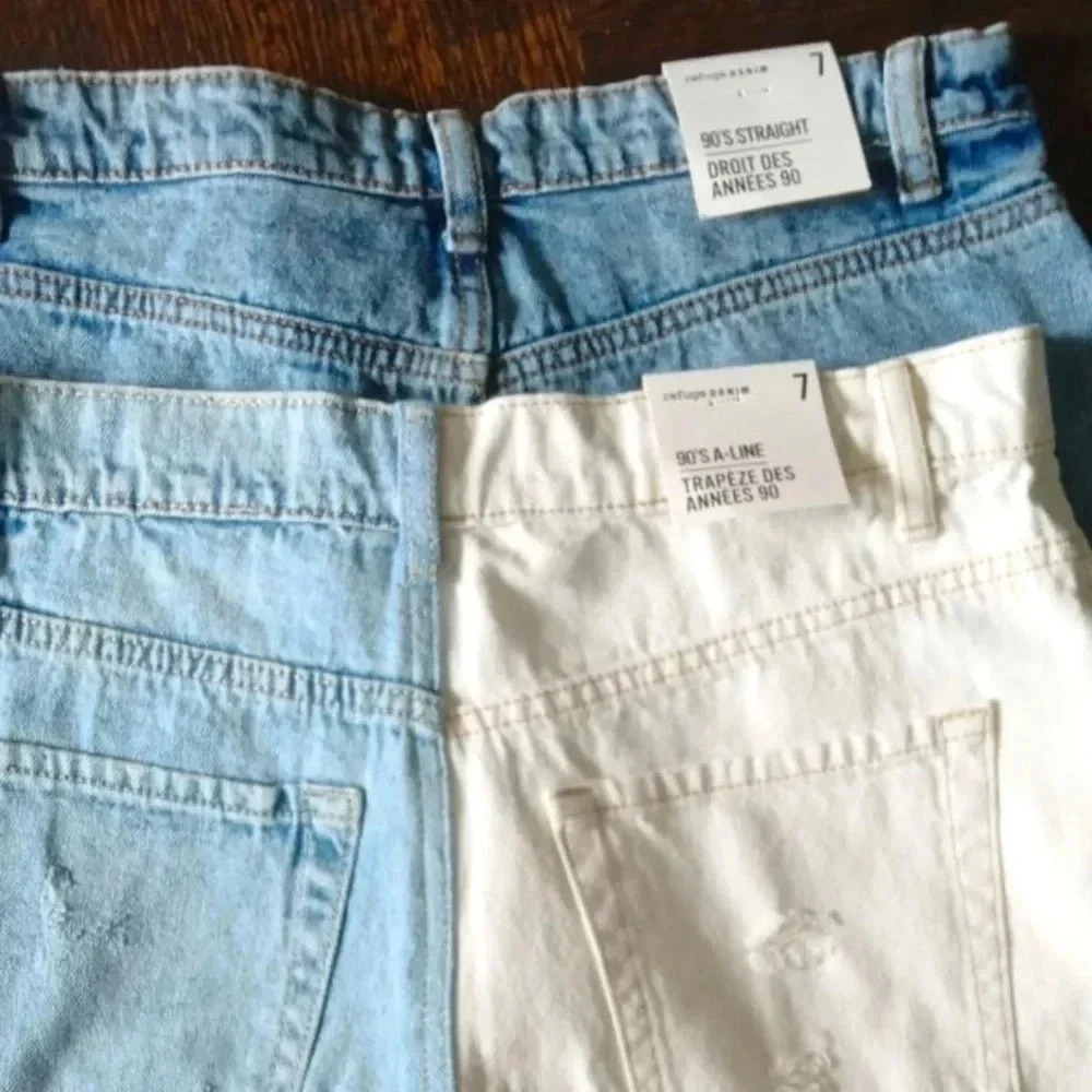 Bundle of 2 NEW Refuge Denim Vintage 90's style Shorts size 7